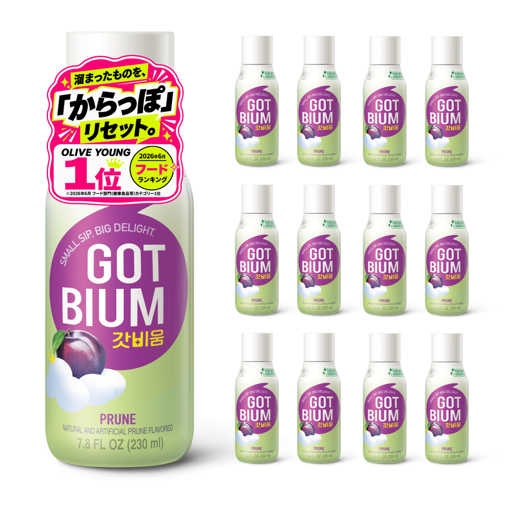 【hy公式】GOTBIUM ゴットビウム 食物繊維 3000mg 配合ドリンク プレバイオティクス 水溶性食物繊維 選べるフレーバー アップル＆ゴールドキウイ／プルーン／2種セット 230ml×12本 韓国 飲むタイプ