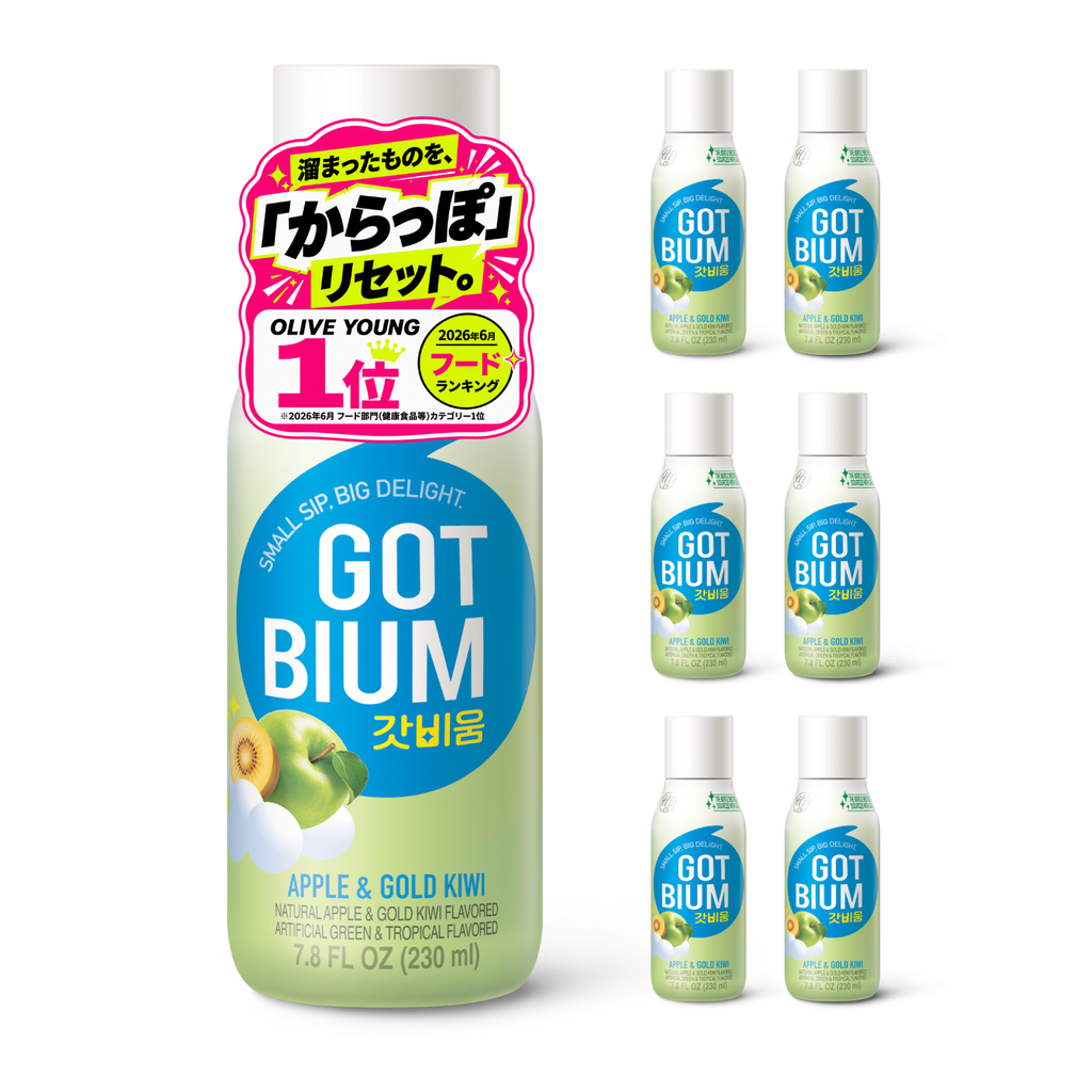 【hy公式】GOTBIUM ゴットビウム 食物繊維 3000mg 配合ドリンク プレバイオティクス 水溶性食物繊維 選べるフレーバー アップル＆ゴールドキウイ／プルーン／2種セット 230ml×6本 韓国 飲むタイプ
